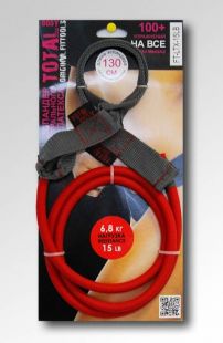 Эспандер трубчатый Total Body FT-LTX-15LB (латекс) красный 6,8 кг