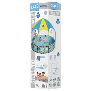 Бассейн каркасный Bestway Steel Pro, с навесом, 244 х 51 см (56432)