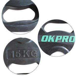 Диск обрезиненный с хватами 25 кг OKPRO OK2009E