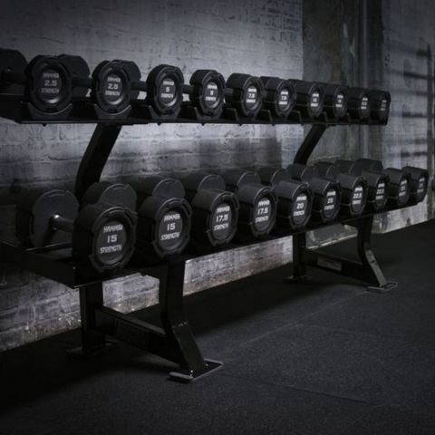 Гантельный полиуретановый ряд от 2,5 до 25 кг, шаг 2,5 кг Gymmaster ANA-047