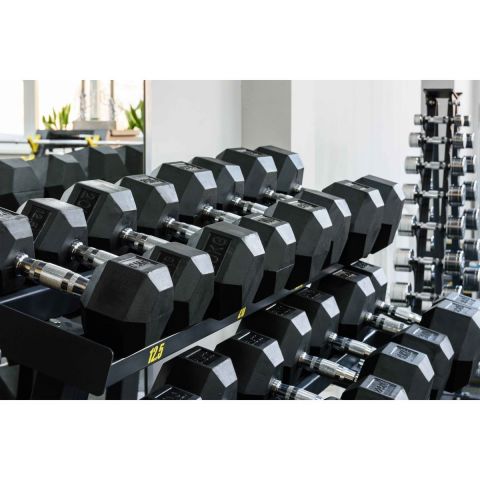 Гантель гексагональная обрезиненная PROFI-FIT 1 кг