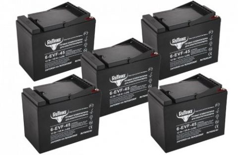 Комплект тяговых гелевых аккумуляторов RuTrike 60V45A/H C3