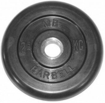 Диск обрезиненный Barbell 2,5 кг металлическая втулка