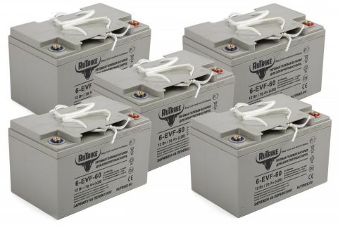 Комплект тяговых аккумуляторов RuTrike 6-EVF-60 (60V60A/H C3)